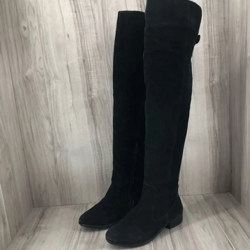Plomo OTK Boots Women's EU 37 Black Suede Over The Knee